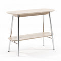 Table console en bois clair avec étagère inférieure 80 x 30 x 75cm