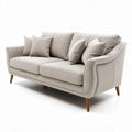 Canapé en tissu beige avec coussins amovibles dimensions 180 x 80 x 85cm
