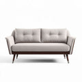Canapé 2 places en tissu beige avec structure en bois et dimensions 180 x 85 x 75cm