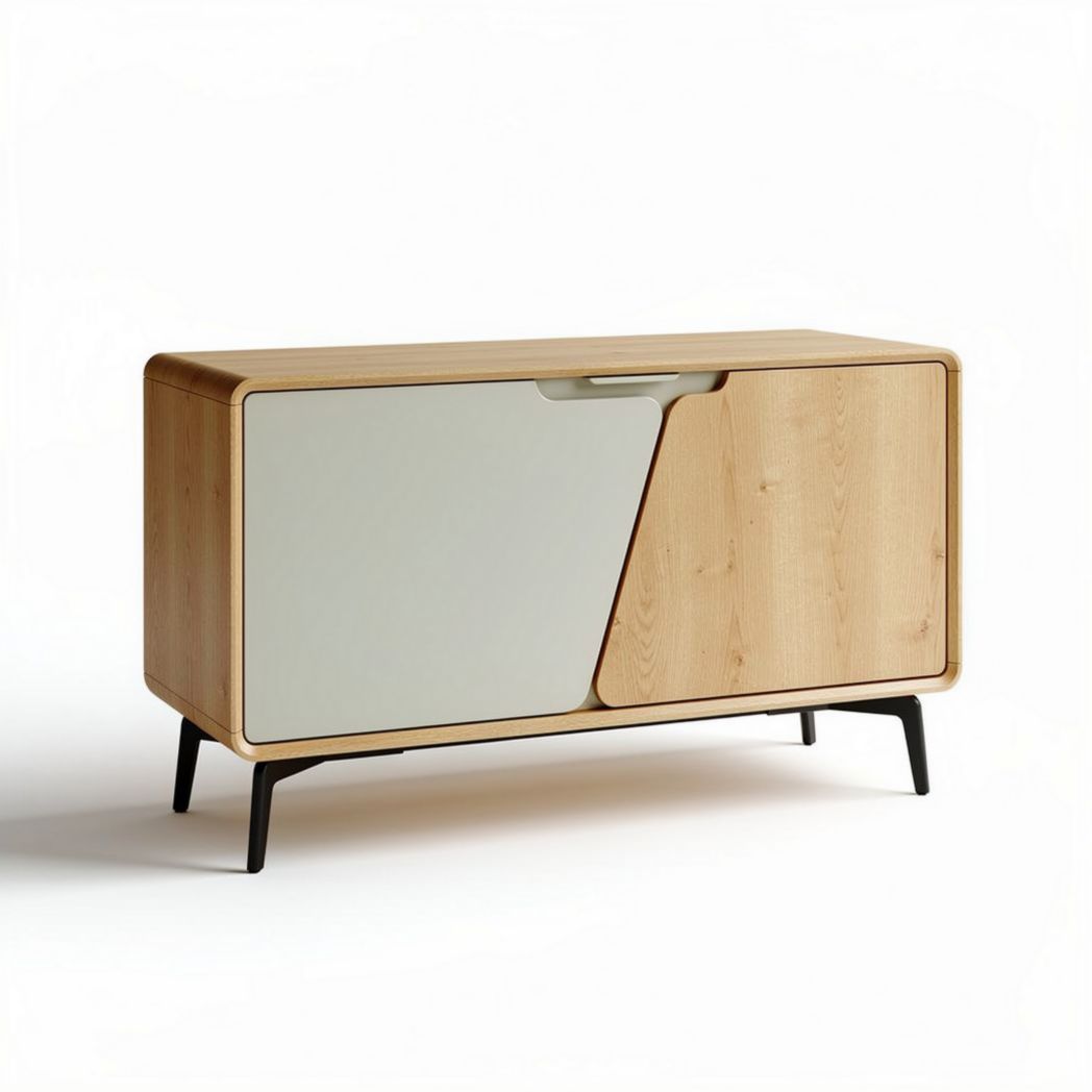 Meuble de rangement en bois avec portes miroir dimensions 120 x 50 x 70cm