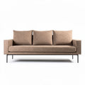 Canapé en tissu beige avec coussins déhoussables 190 x 80 x 85cm