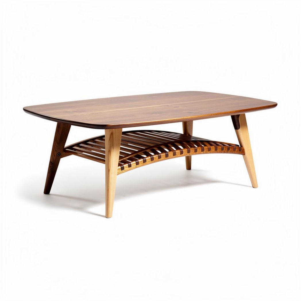Table basse en bois avec étagère intégrée dimensions 100 x 60 x 45cm